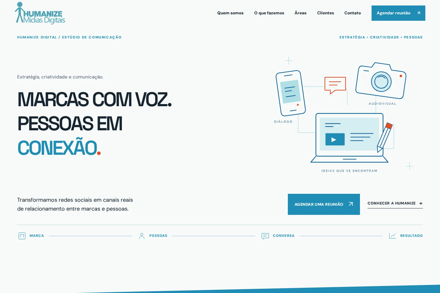 Primeira tela do site Humanize Digital